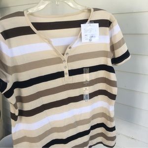 New Croft & Barrow Stripe Top Sz XL